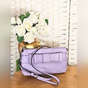Kate ♠️ Spade Celina Lavender Pebble Leather Small Crossbody Bag w/ Leather Bow